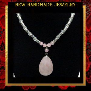 Rose Quartz Gemstone Necklace #096